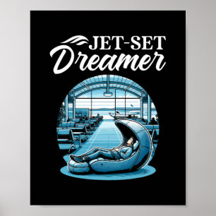 Póster Soñador Jet-set Viajero Mundial Internacional Viaj
