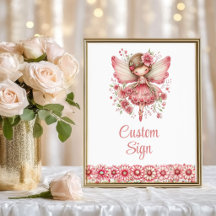 Soñadora Chica Hada Rubor Floral Cumpleaños Firma 
