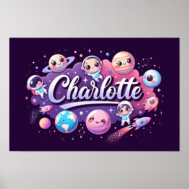 Póster Soñadores espaciales Charlotte Wall Art (Frente)