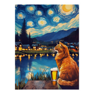 Póster Soñando con abultados y estrellas   Noche estrella