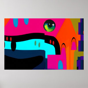 Póster Soñando con el surrealismo de la construcción de K