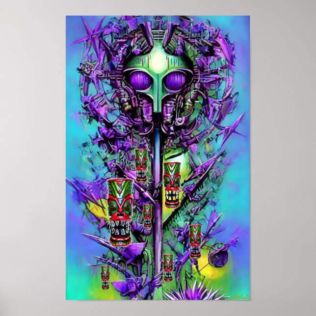 Póster Soñando con un árbol Tiki extravagante (Frente)
