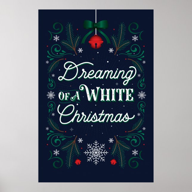 Póster Soñando con un Poster de Navidades blancos 24x36 (Frente)