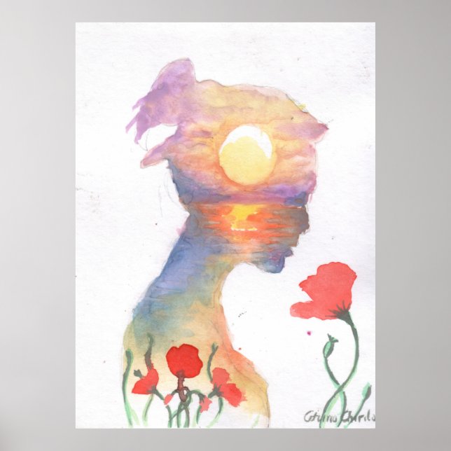 Póster Soñando de una puesta de sol (Frente)