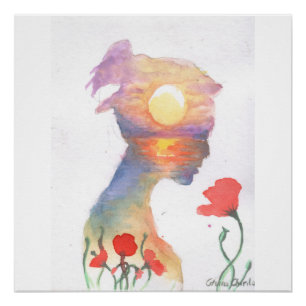 Póster Soñando de una puesta de sol