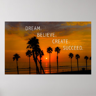 Póster Soñar. Creer. Crear. Logro.