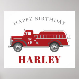 Póster Sonar la alarmante fiesta de cumpleaños de camión 