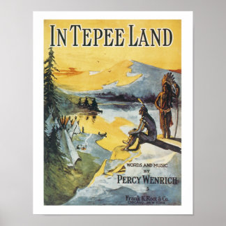 Póster Song In Tepee Land Vintage Art Poster