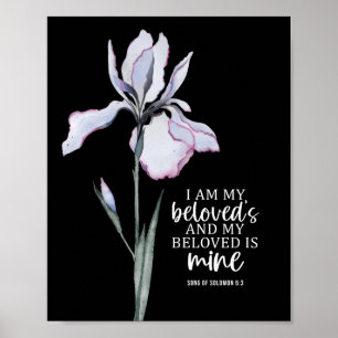 Póster Song of Solomon 6:3 I Am My Beloved's White Iris 