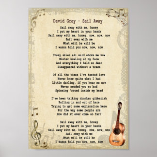 Póster Song Song Lyric Vintage Wall Art Print