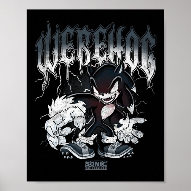 Póster Sonic The Hedgehog Halloween Werehog Distressed St (Frente)