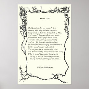Póster Sonnet # 18 de William Shakespeare