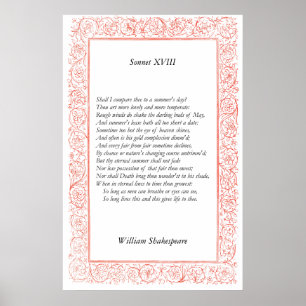 Póster Sonnet # 18 de William Shakespeare