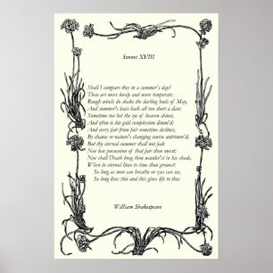 Póster Sonnet # 18 de William Shakespeare