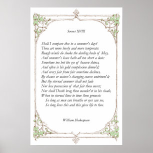 Póster Sonnet # 18 de William Shakespeare
