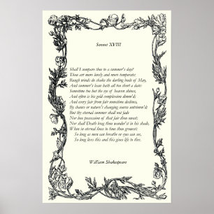 Póster Sonnet # 18 de William Shakespeare