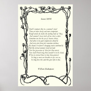 Póster Sonnet # 18 de William Shakespeare