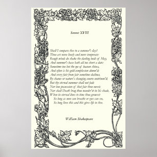 Póster Sonnet # 18 de William Shakespeare
