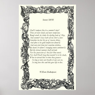 Póster Sonnet # 18 de William Shakespeare