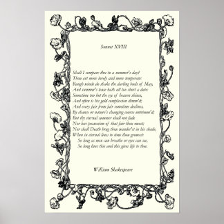 Póster Sonnet # 18 de William Shakespeare