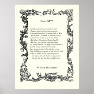 Póster Sonnet # 18 de William Shakespeare