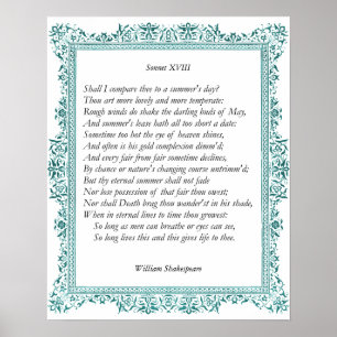 Póster Sonnet # 18 de William Shakespeare