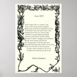 Póster Sonnet # 18 de William Shakespeare