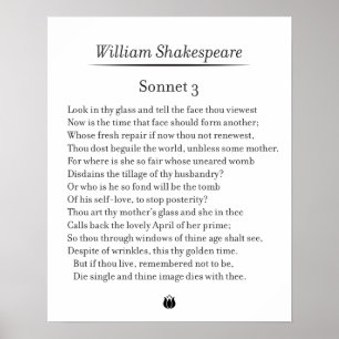 Póster Sonnet 3 de William Shakespeare