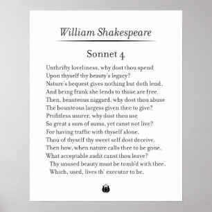 Póster Sonnet 4 de William Shakespeare