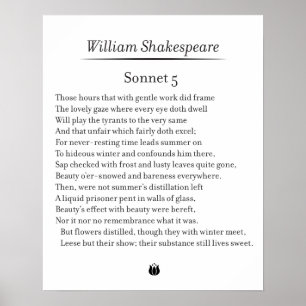 Póster Sonnet 5 por William Shakespeare Poster