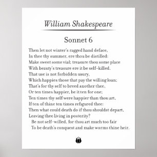Póster Sonnet 6 de William Shakespeare