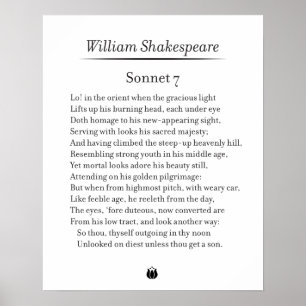Póster Sonnet 7 de William Shakespeare