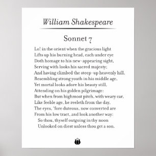 Póster Sonnet 7 por William Shakespeare Poster