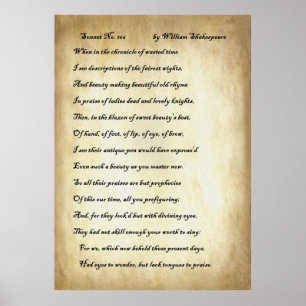 Póster Sonnet No. 106 de William Shakespeare