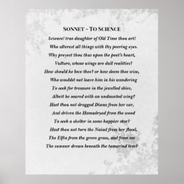 Póster Sonnet to Science Edgar Allan Poe Poem