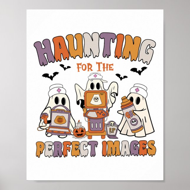 Póster Sonógrafo retro Ultrasonido Tech Halloween Vascul (Frente)