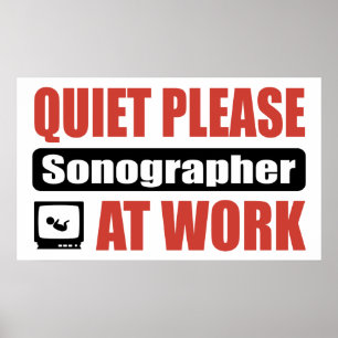 Póster Sonógrafo Tranquilo Por Favor En El Trabajo