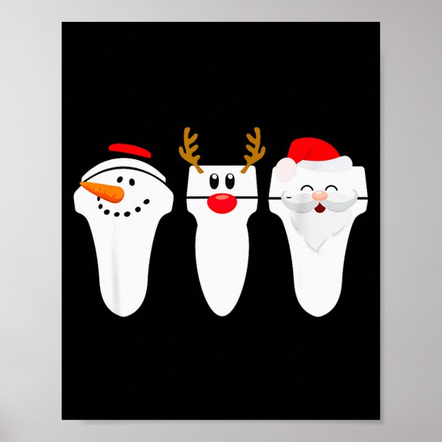 Póster Sonograph Christmas Santa Snowman Reindeer  (Frente)