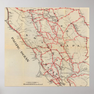 Póster Sonoma, Marin, lago, y condados de Napa