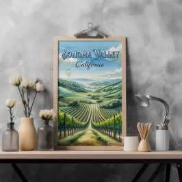 Póster Sonoma Valley California Wine Country