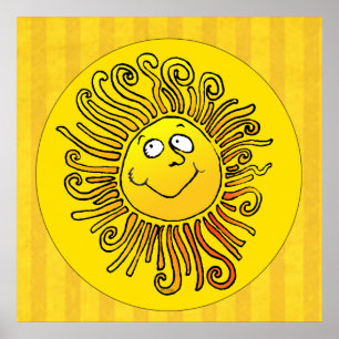 Póster Sonreír Feliz Sol Amarillo