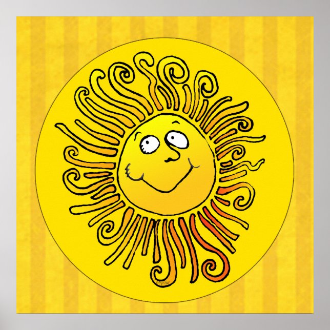 Póster Sonreír Feliz Sol Amarillo (Frente)