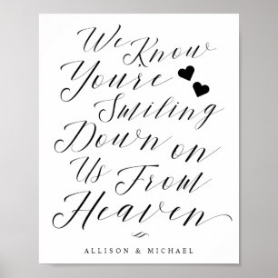 Póster Sonriendo del Rótulo conmemorativo Heaven Script