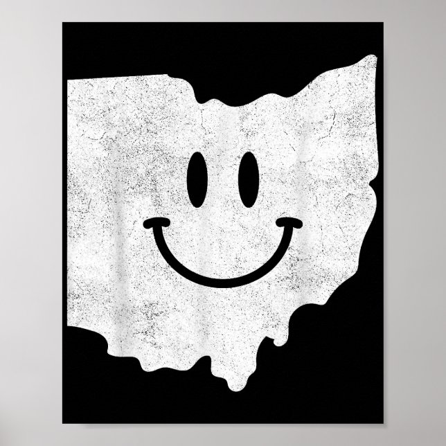 Póster Sonriendo en OH - Cara divertida Ohio feliz (Frente)