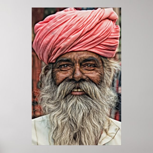 PÓSTER SONRIENDO EN TURBAN (Frente)