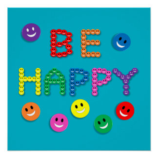 Póster sonrisa cara feliz vida vivir alegría paz