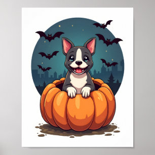 Póster Sonrisa de Pitbull de Calabaza