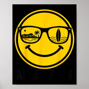 Póster Sonrisa de playa aloha cara hawaii surf océano ver
