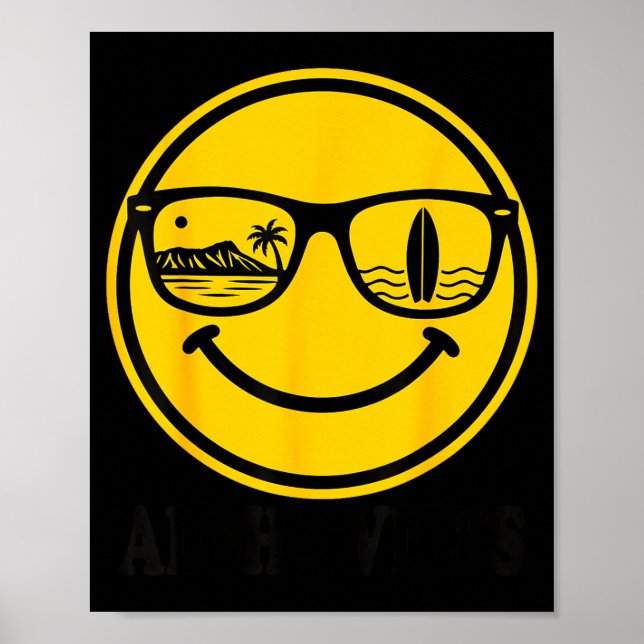 Póster Sonrisa de playa aloha cara hawaii surf océano ver (Frente)