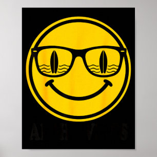 Póster Sonrisa de surf aloha gafas de sol reflejo de tabl